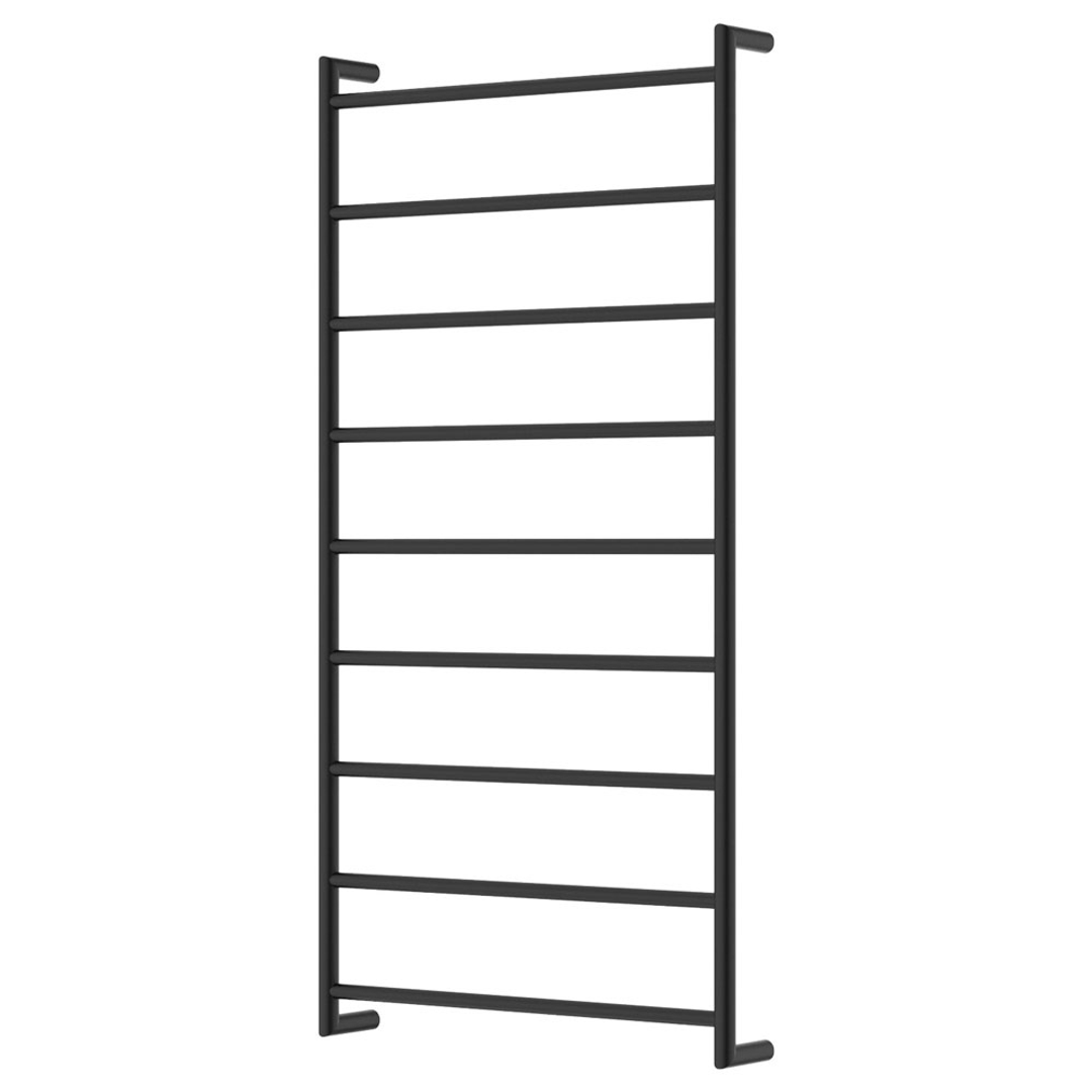Fienza Kaya Round Heated Towel Rail 9 Bars 600 X 1200 X 100mm - Matt Black