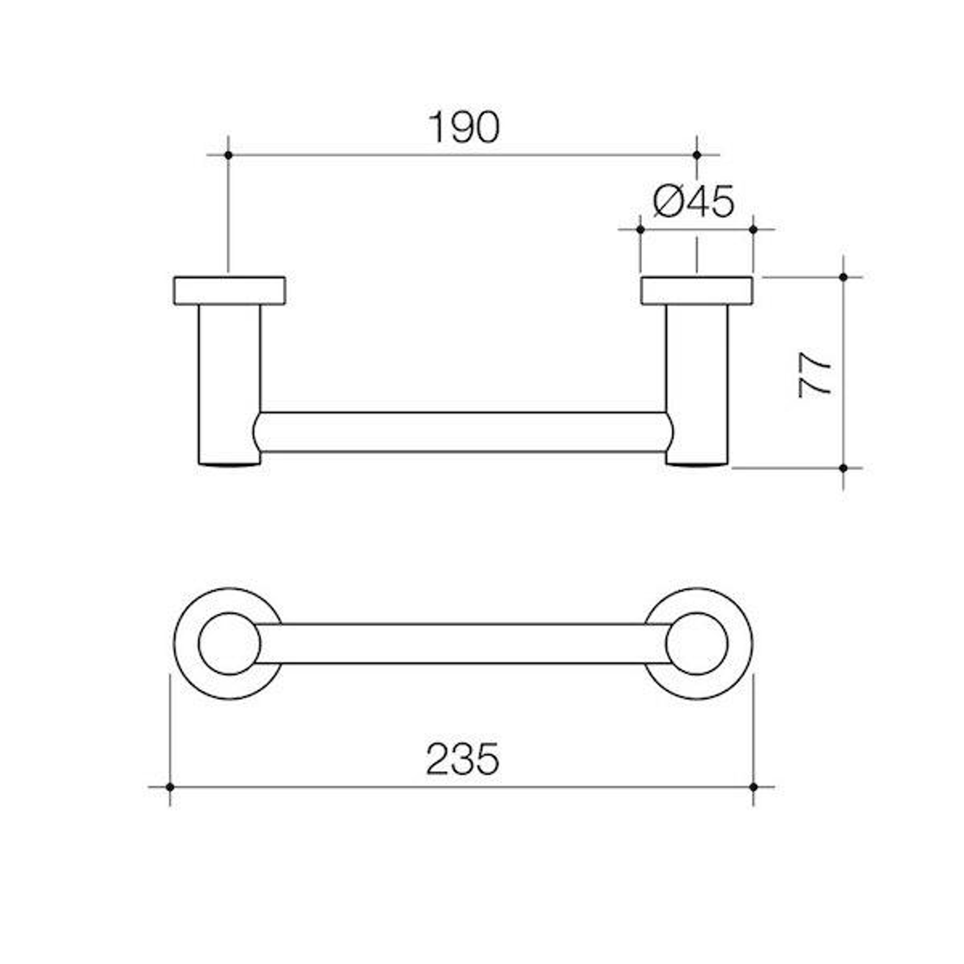 Caroma Cosmo Metal Hand Towel Rail 200mm Chrome