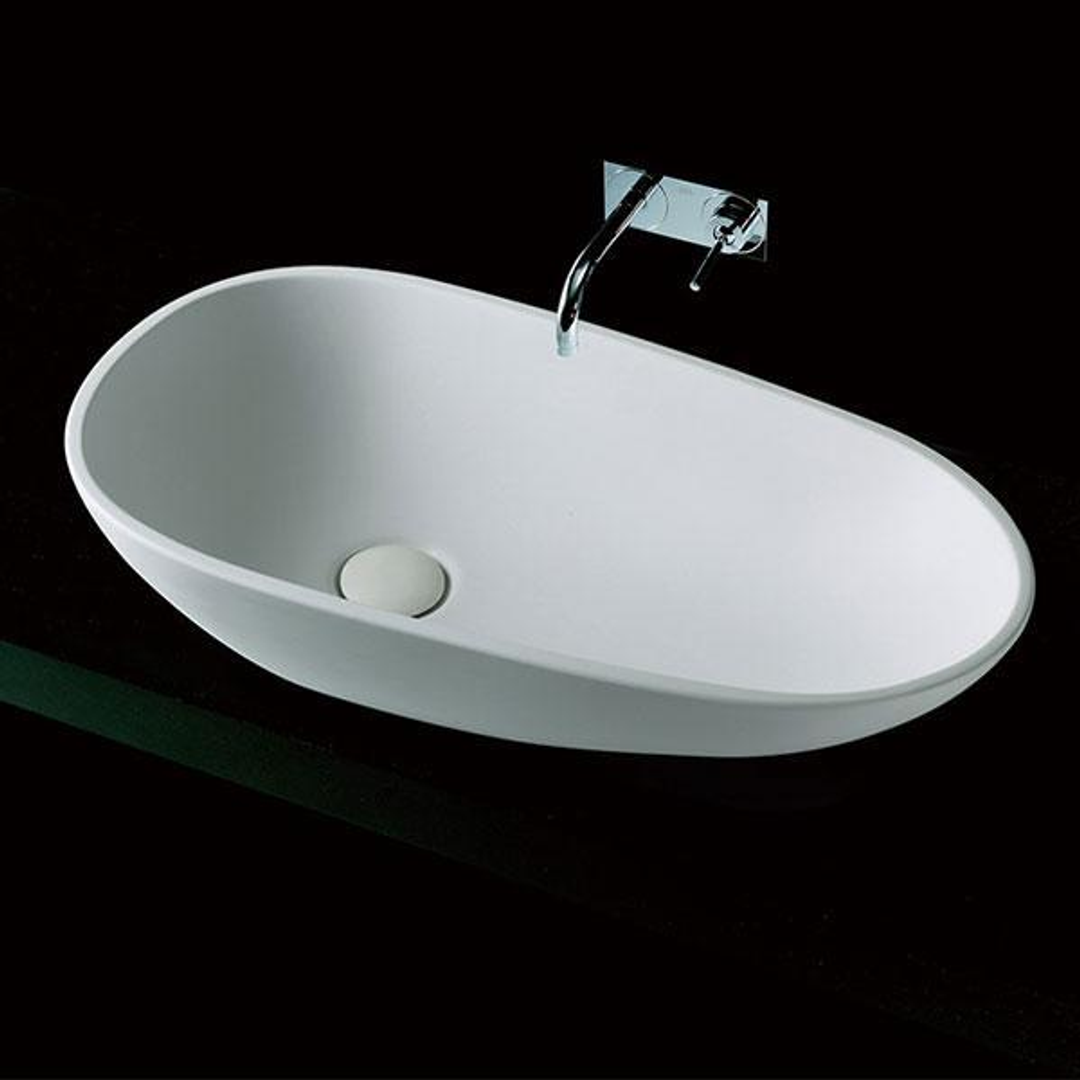 Kaskade Viva Cast Stone Above Counter Basin Matt White