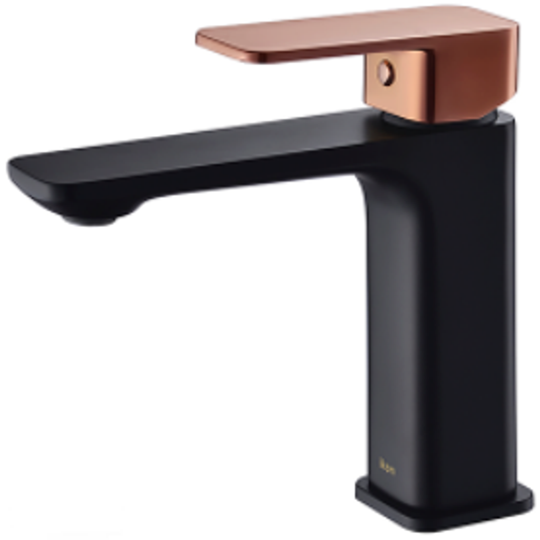 Bella Vista Seto Basin Mixer Matte Black And Rose Gold