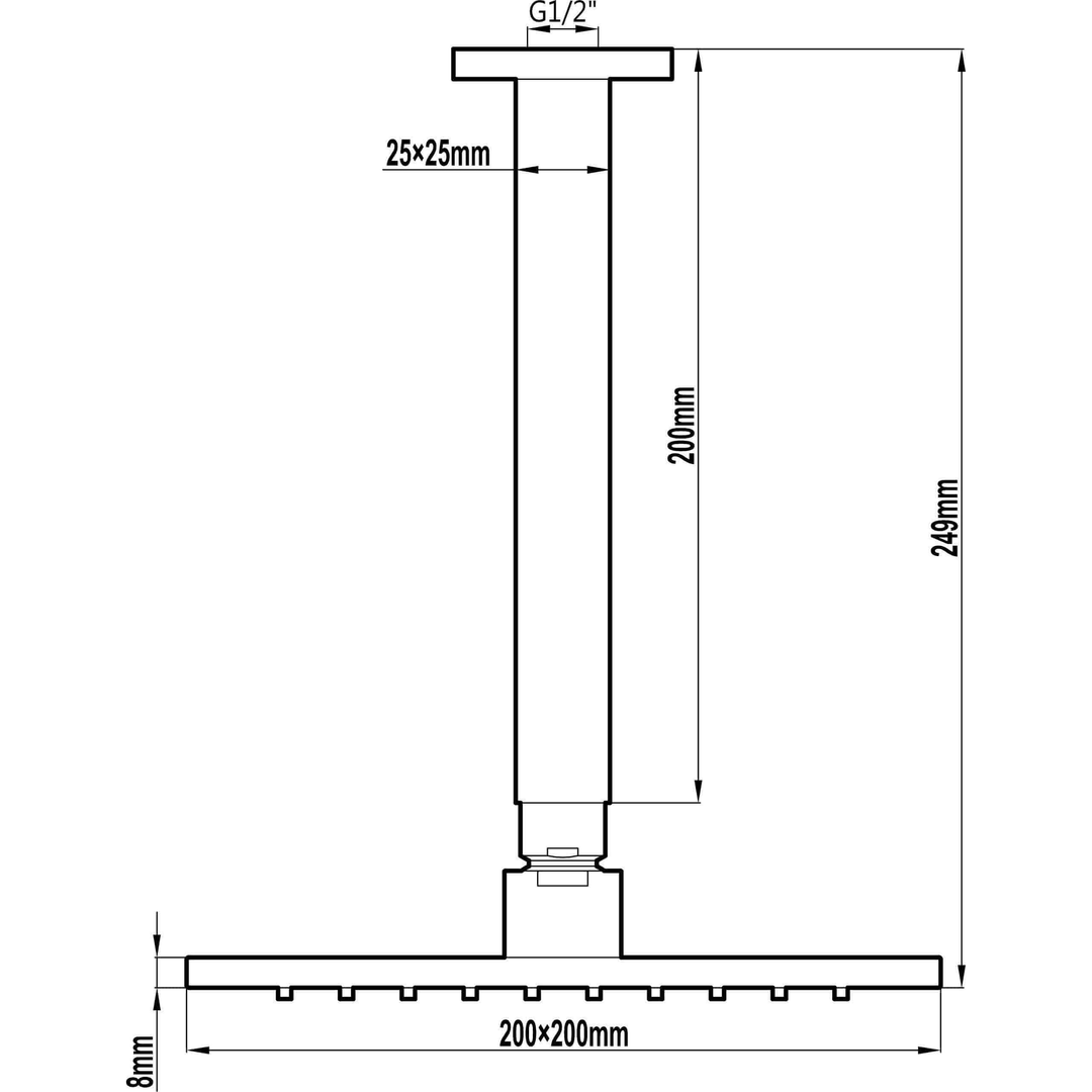 Harmony Brunetti Overhead Ceiling Shower Black