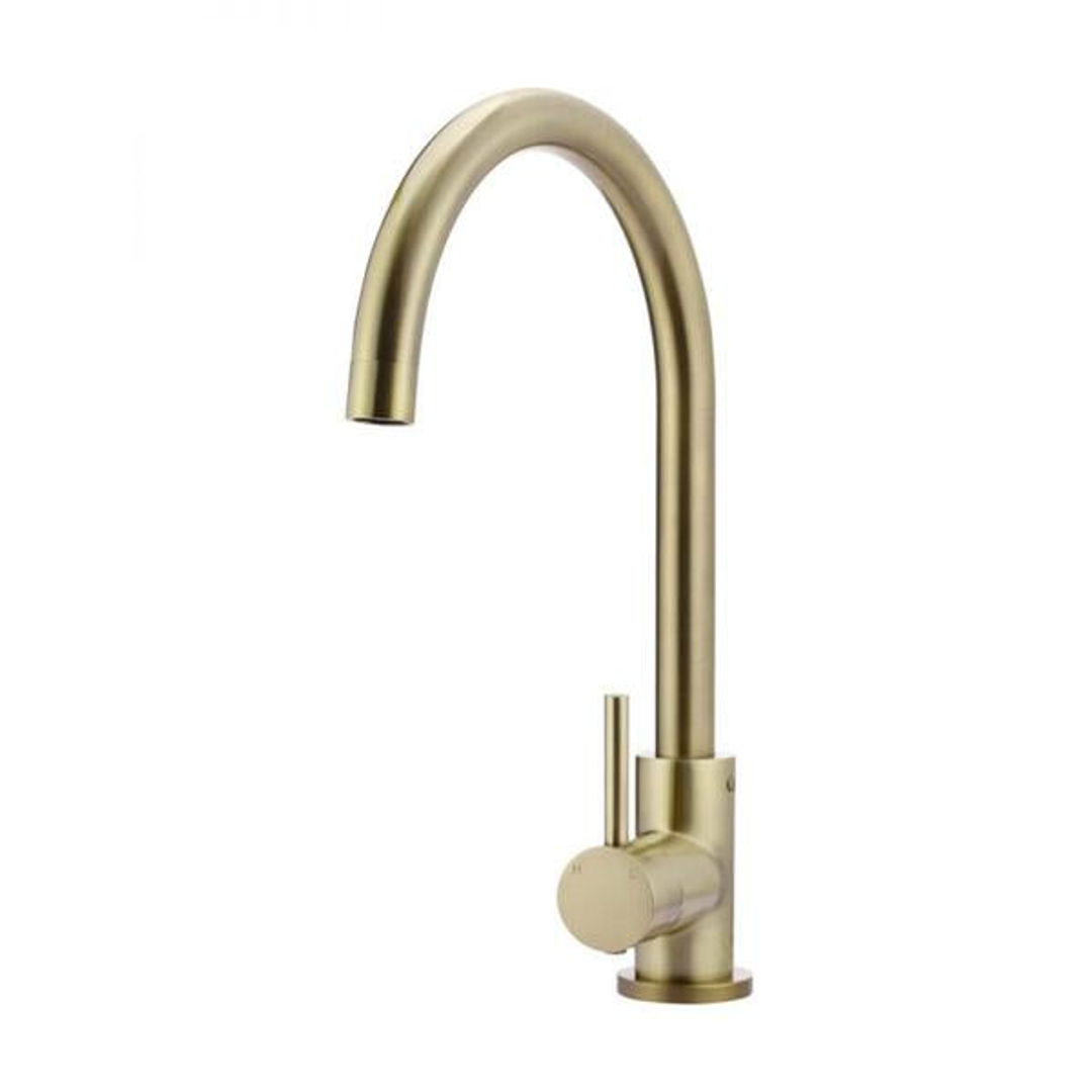 Meir Round Gooseneck Kitchen Mixer Tap Tiger Bronze