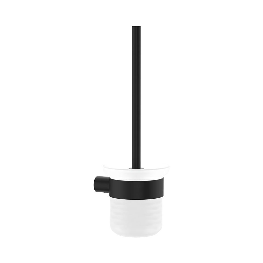 Fienza Empire Slim Toilet Brush And Glass Holder Ss304 Matte Black