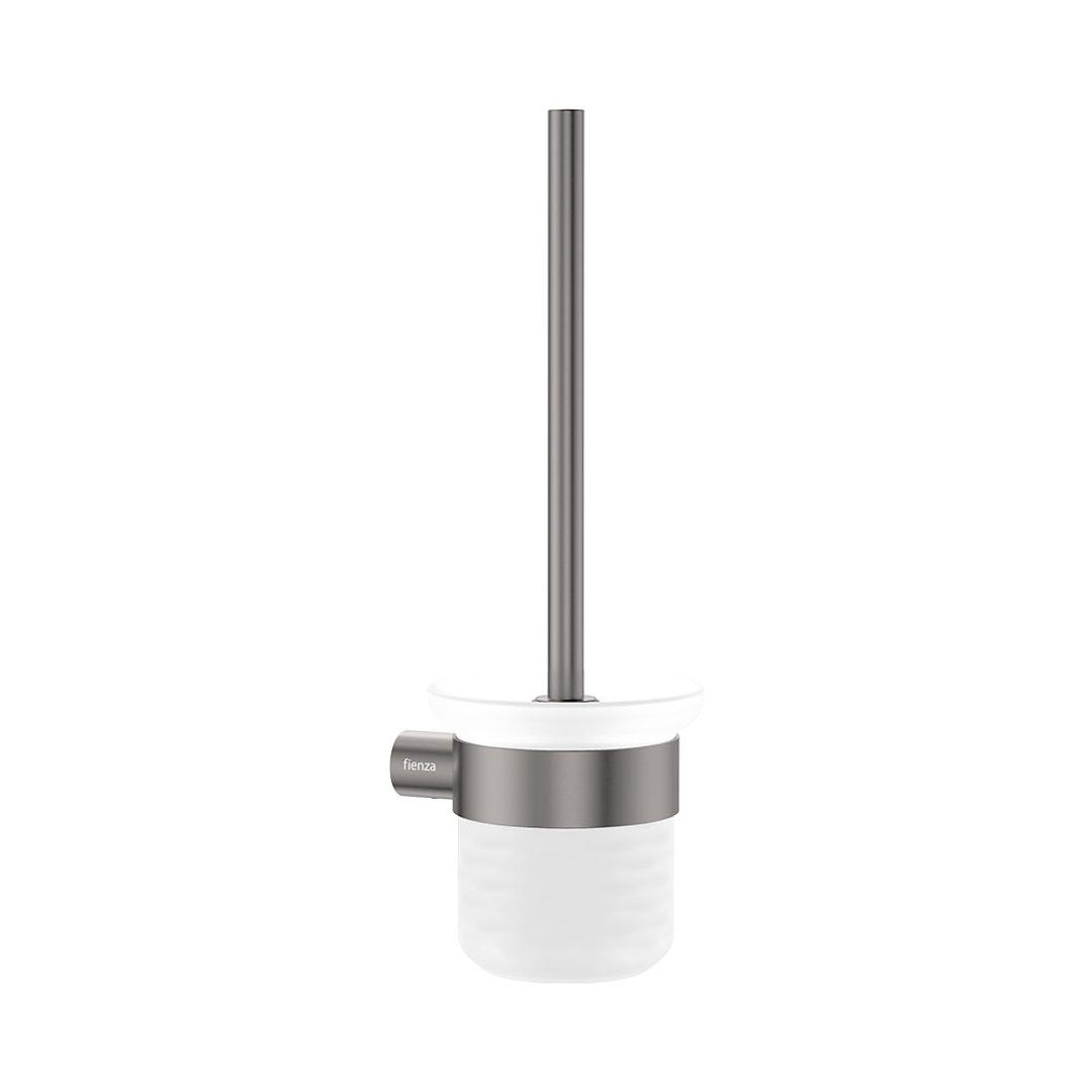 Fienza Empire Slim Toilet Brush And Glass Holder Ss304 Gun Metal