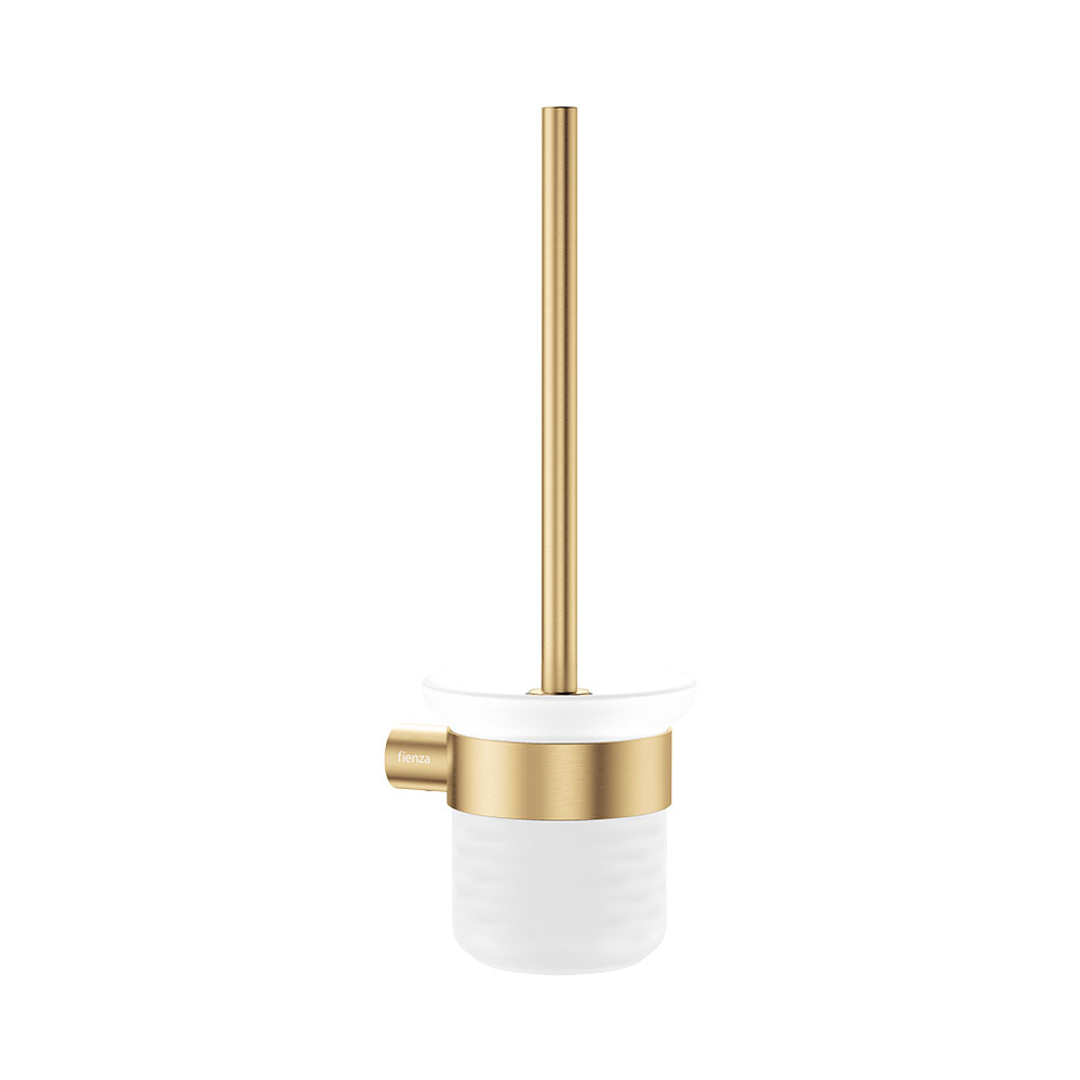 Fienza Empire Slim Toilet Brush And Glass Holder Ss304 Urban Brass