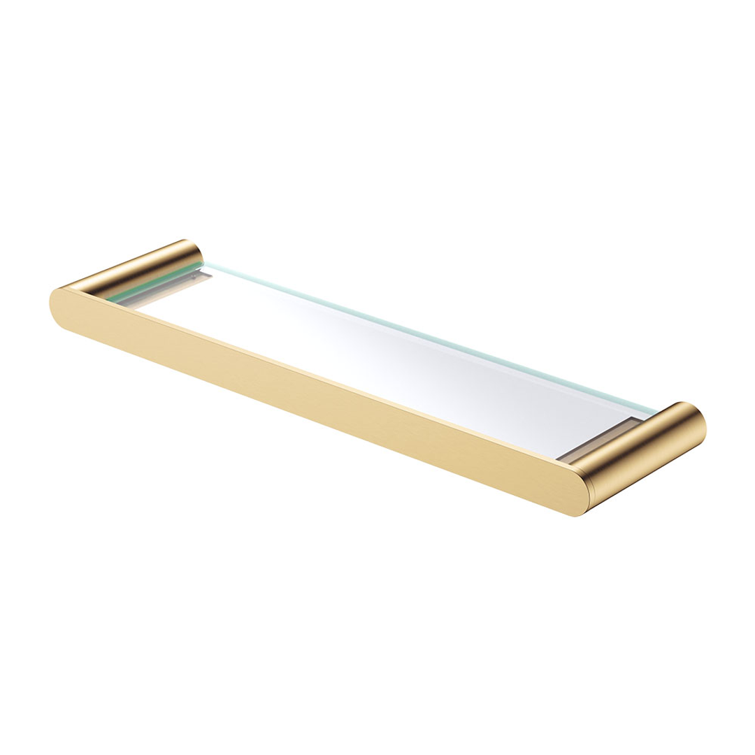 Fienza Empire Slim Shower Shelf Glass Ss304 Urban Brass