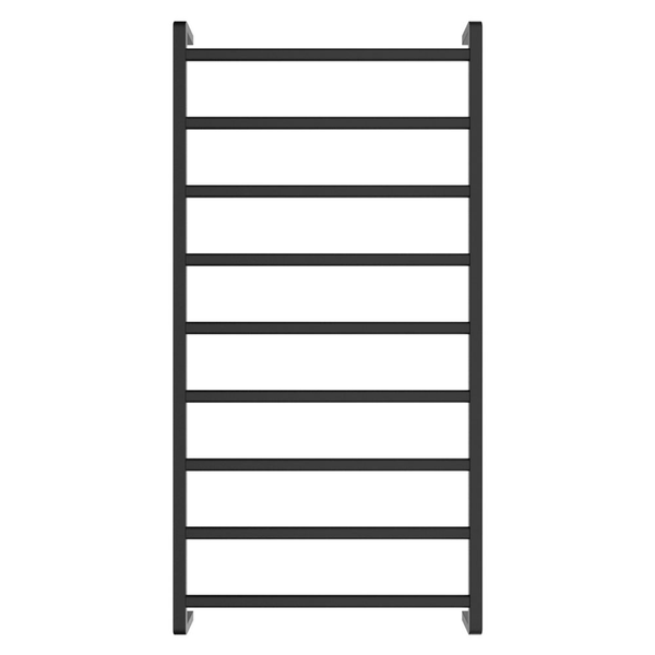 Fienza Koko Heated Towel Rail 60120 Matte Black 9 Bars 600 X 1200 X 100mm