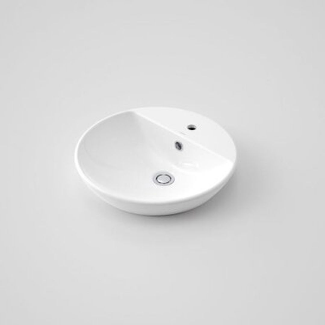 Caroma Orbis Inset Basin White 1 Tap Hole