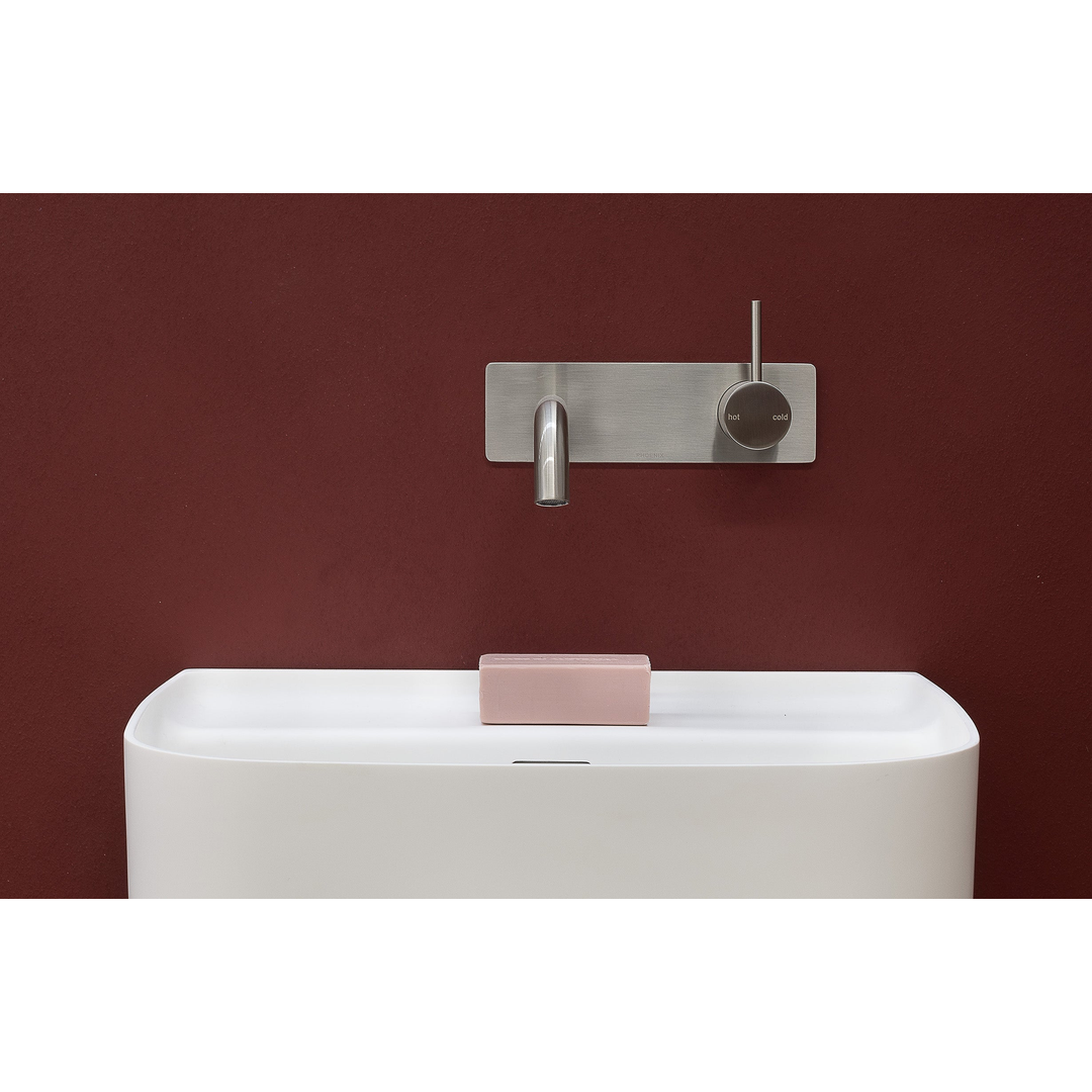 Phoenix Vivid Slimline Up Wall Basin/Bath Mixer Set-Brushed Nickel
