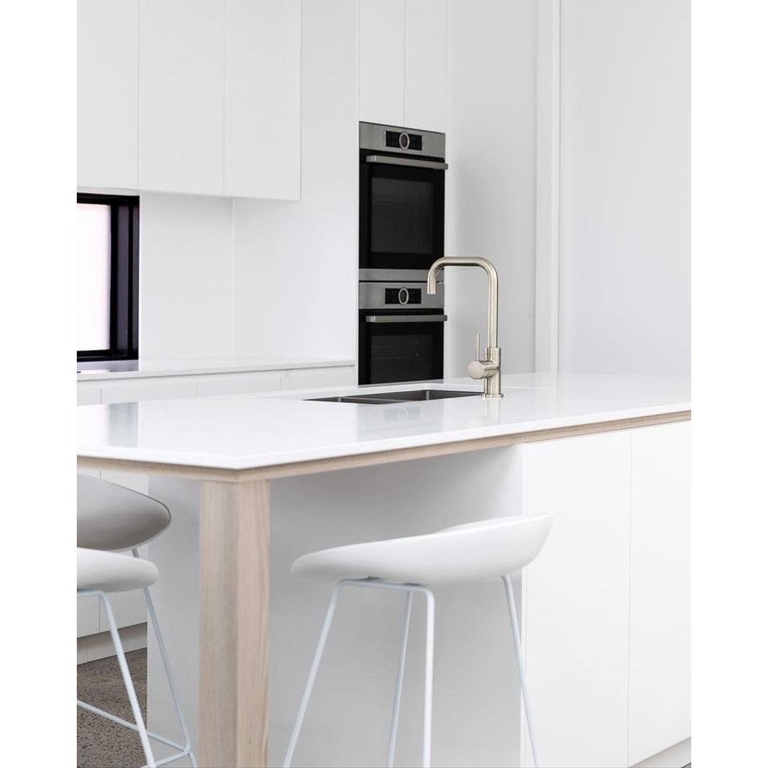 Meir Round Kitchen Mixer Tap Brushed Nickel