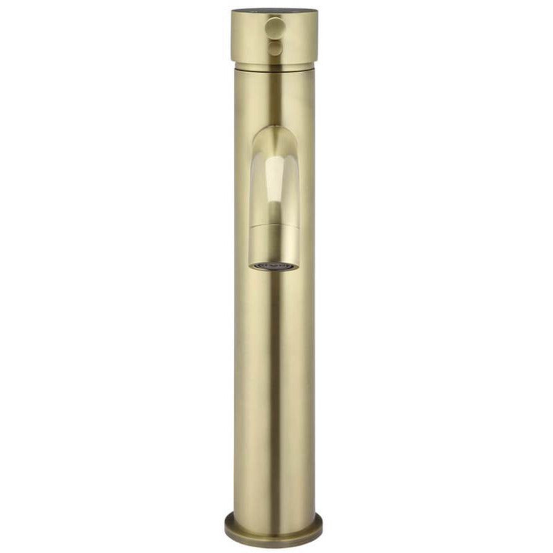 Meir Round Tall Curved Basin Mixer Tiger Bronze