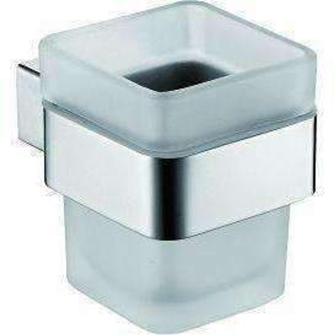 Fienza Koko Glass Tumbler & Holder Chrome