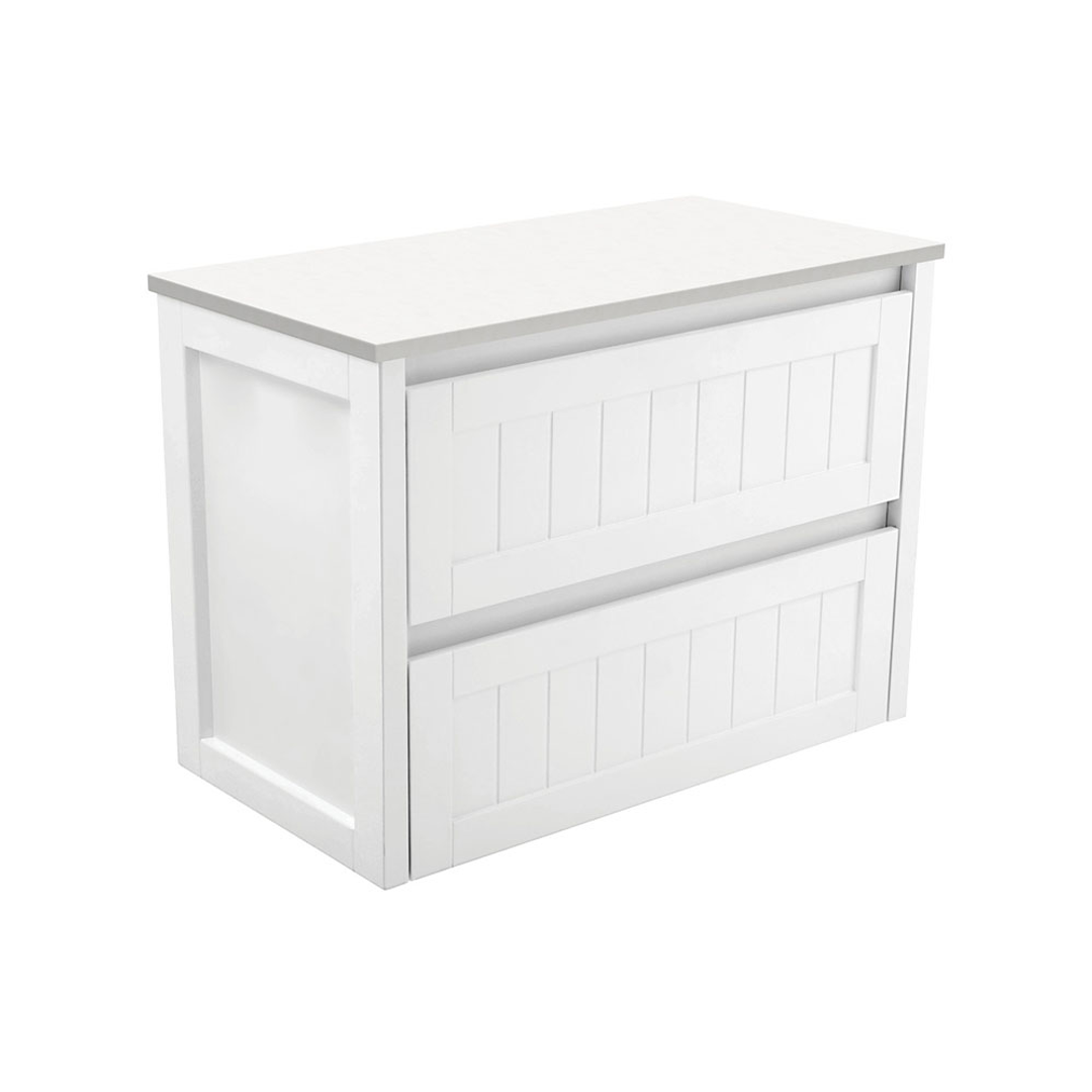 Fienza Hampton 900Mm Cabinet Only Satin White Wall Hung