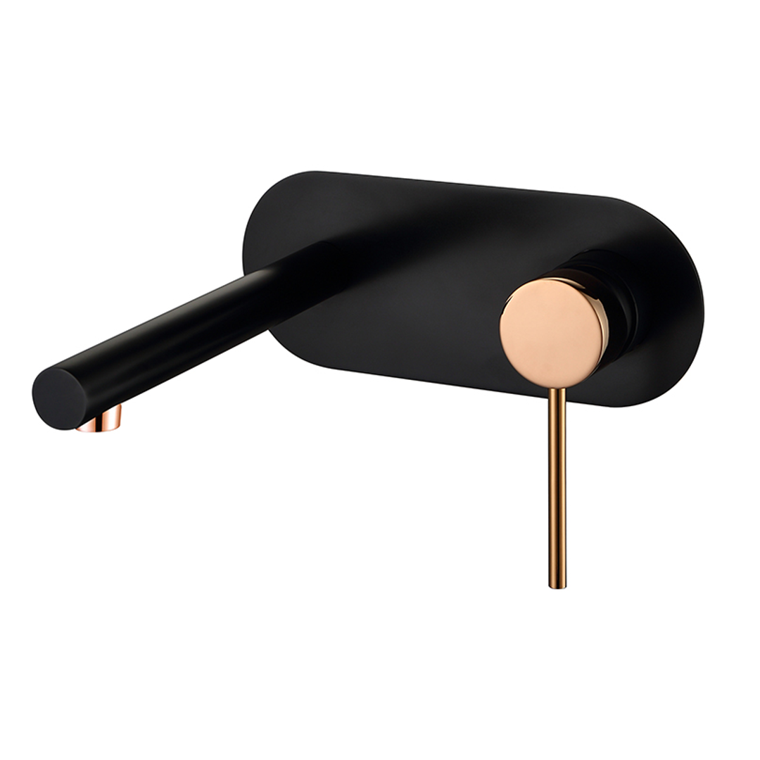 Otti Roul Wall Mixer Matte Black & Rose Gold