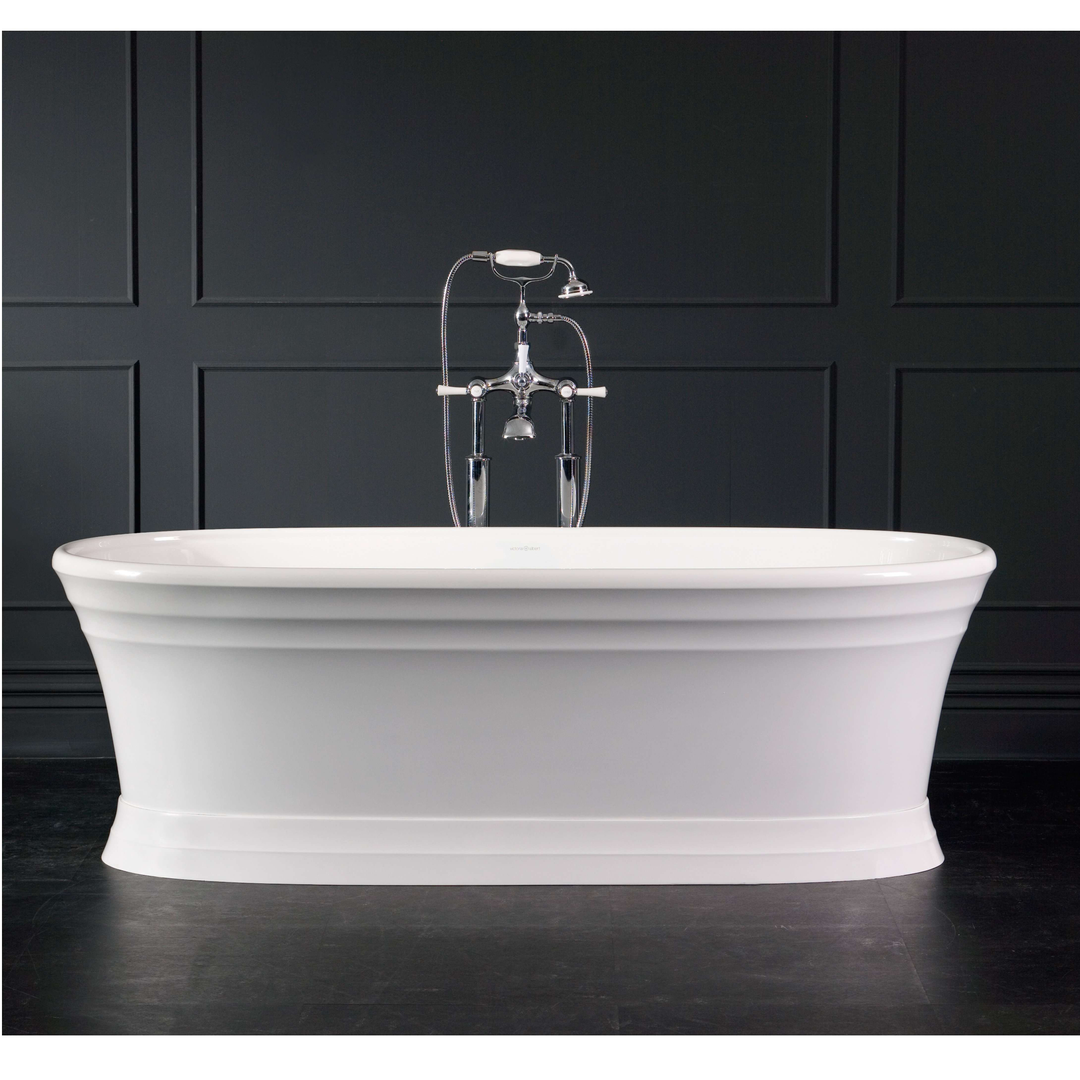 V+A Worcester Freestanding Bath No Overflow Quarrycast White 1797mm