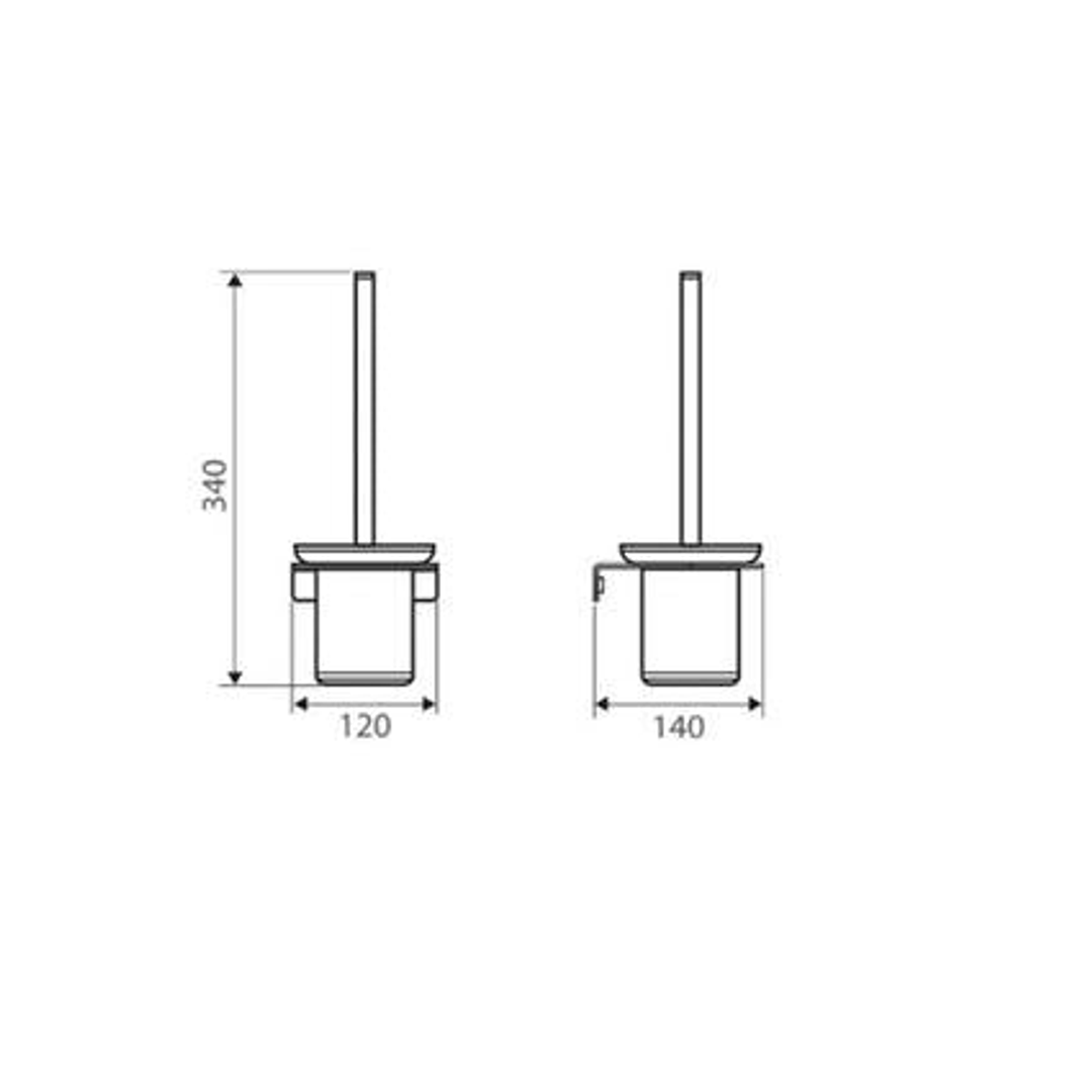 Fienza Lincoln Toilet Brush Black & Chrome 860010