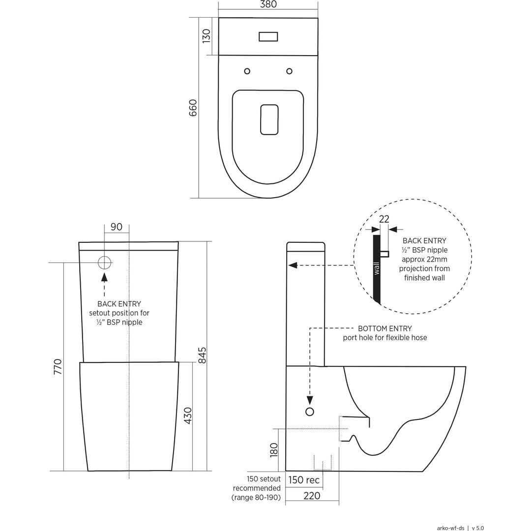 Seima Arko Wall Faced Suite Clean Flush Slim Seat Sto-304-01