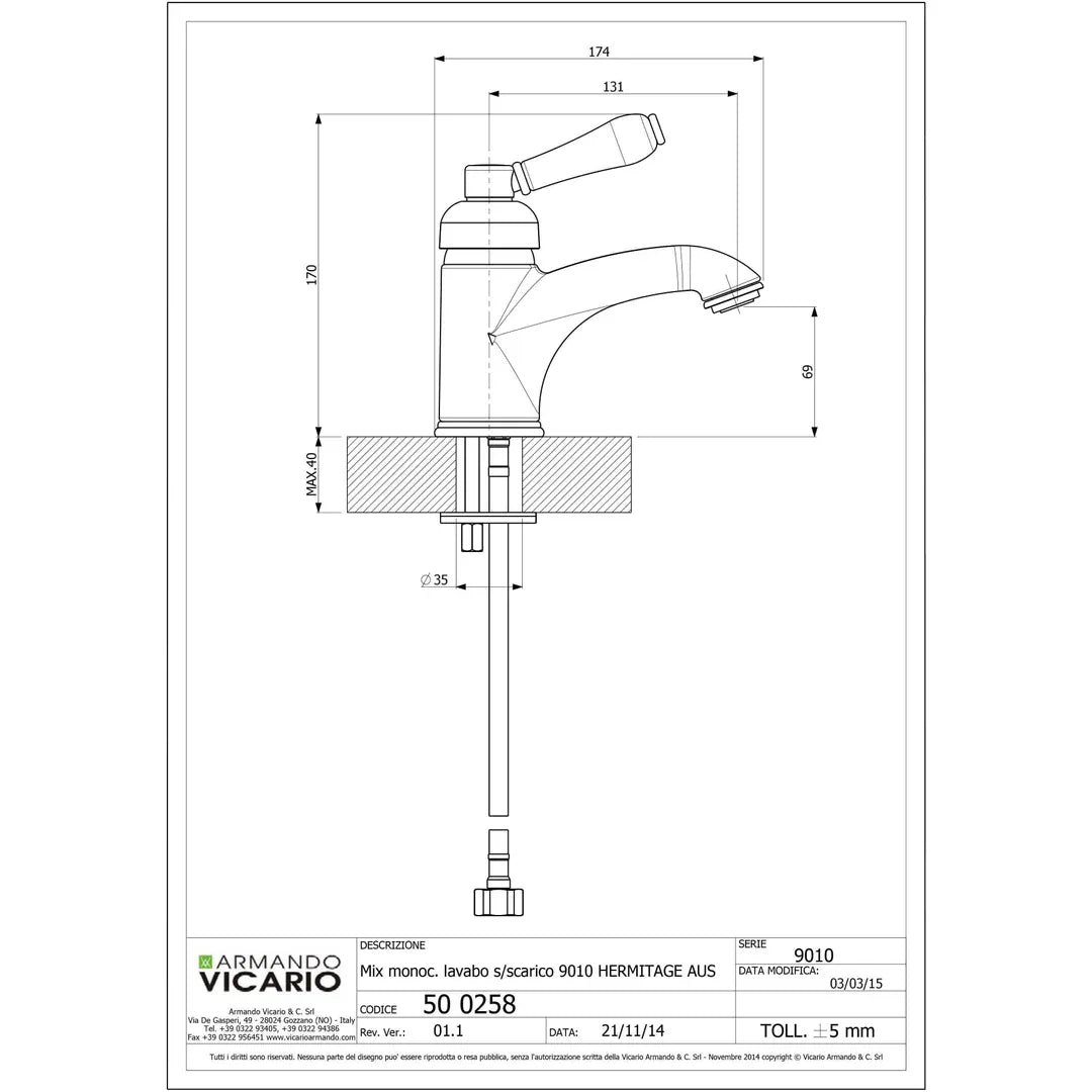Abey Provincial Single Lever Basin Mixer Porc Handle Chrome - Burdens Plumbing