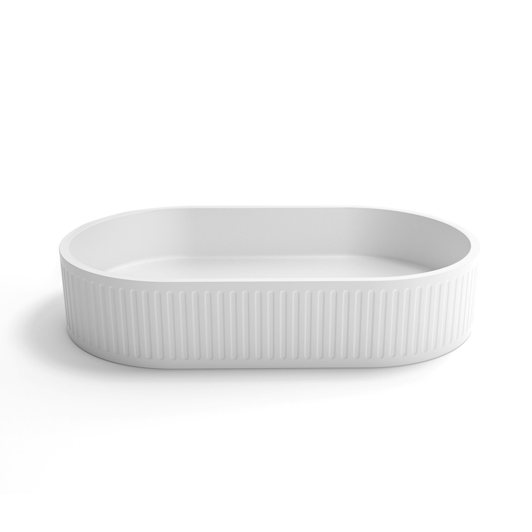 Otti Hudson Oval Concrete White Basin 600X350X120Mm