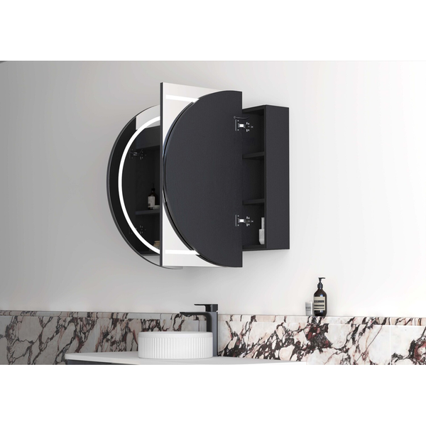 OTTI LED BONDI 1200X750 SHAVING CABINET BLACK OAK