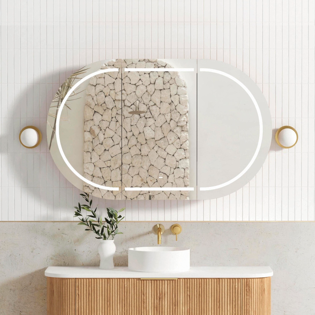 OTTI LED BONDI 1200X750 SHAVING CABINET NATURAL OAK