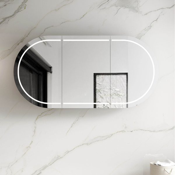 OTTI LED BONDI 1800X900 SHAVING CABINET MATTE WHITE