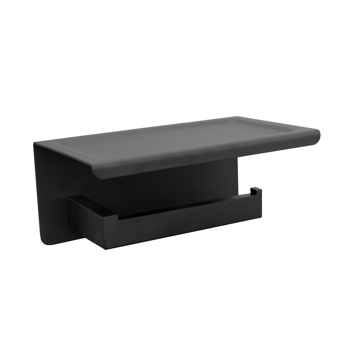Otti Paper Holder With Phone Shelf Black