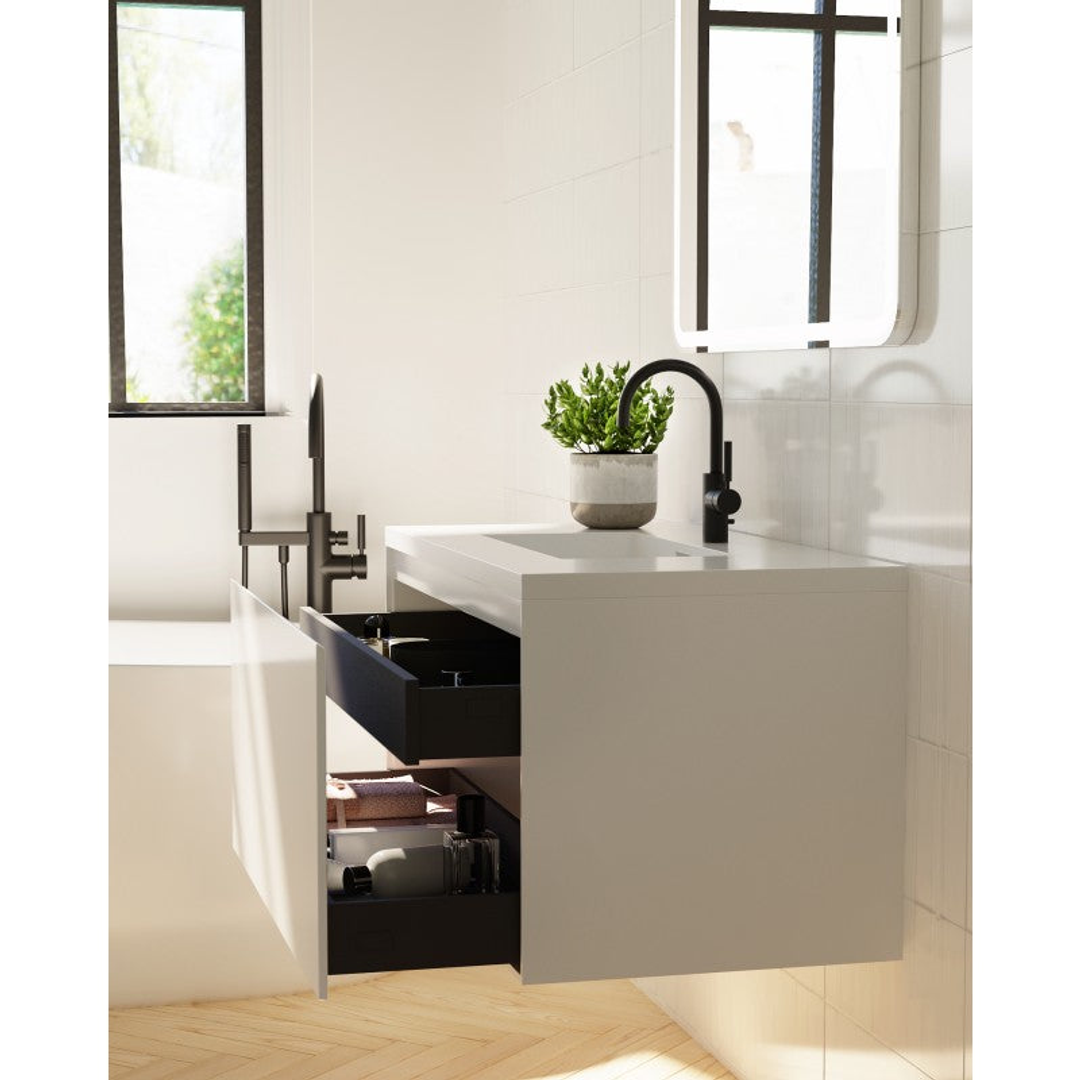 Belbagno Prado Gloss White 750mm Wall Hung Vanity 750 X 480 X 450