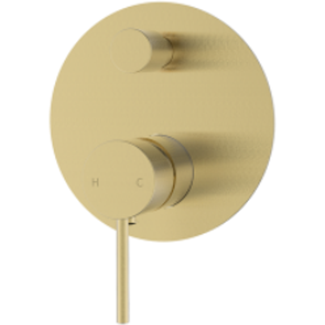 Bella Vista Ikon Hali Wall Mixer With Diverter Brushed Gold