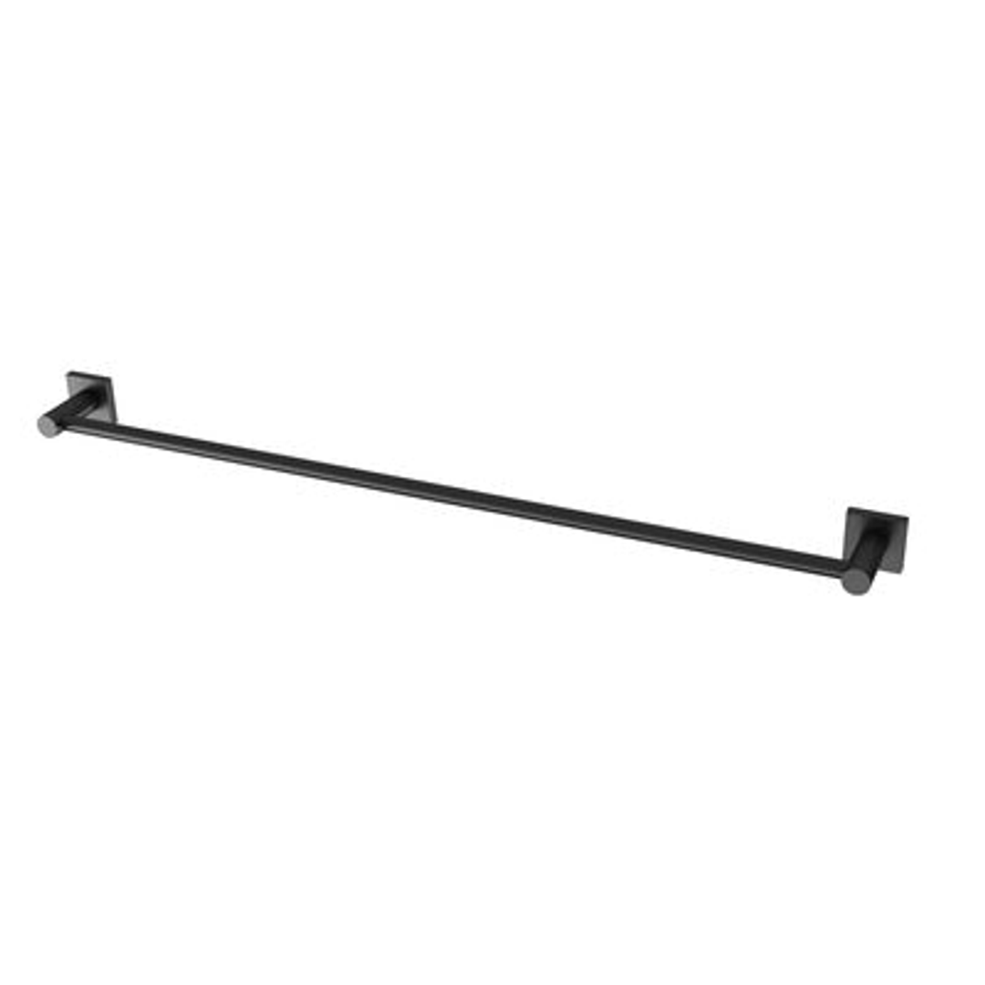 Phoenix Radii Single Towel Rail 800mm Matt Black Square