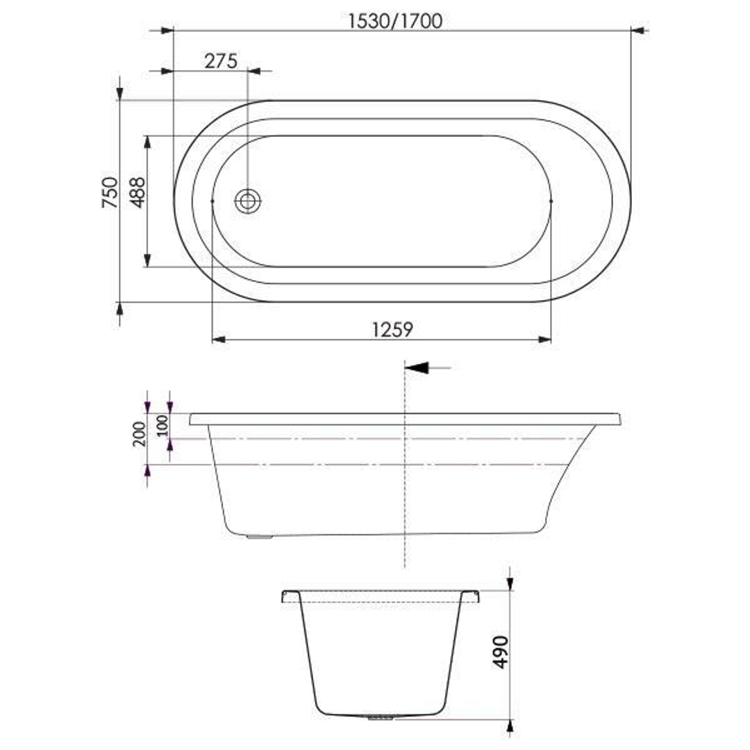 Decina Uno Spa Bath 10 Santai Jetss W/Cp Hp 1700mm