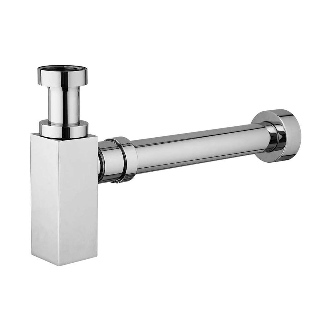 Brasshards Mixx Brass Bottle Trap Square Chrome