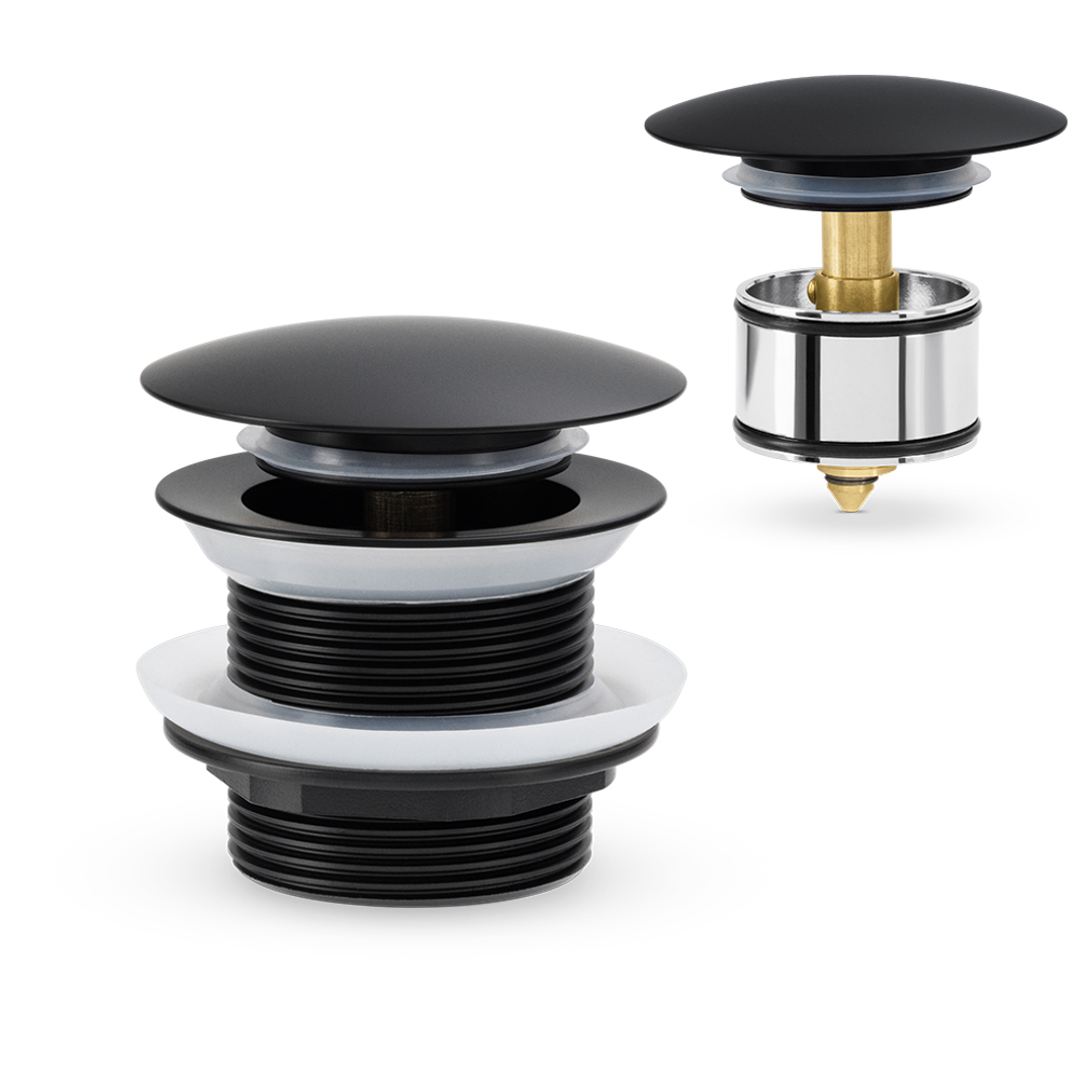 Brasshards Mixx Bath Dome Pop Up Waste 40Mm With Pullout Centre Matt Black