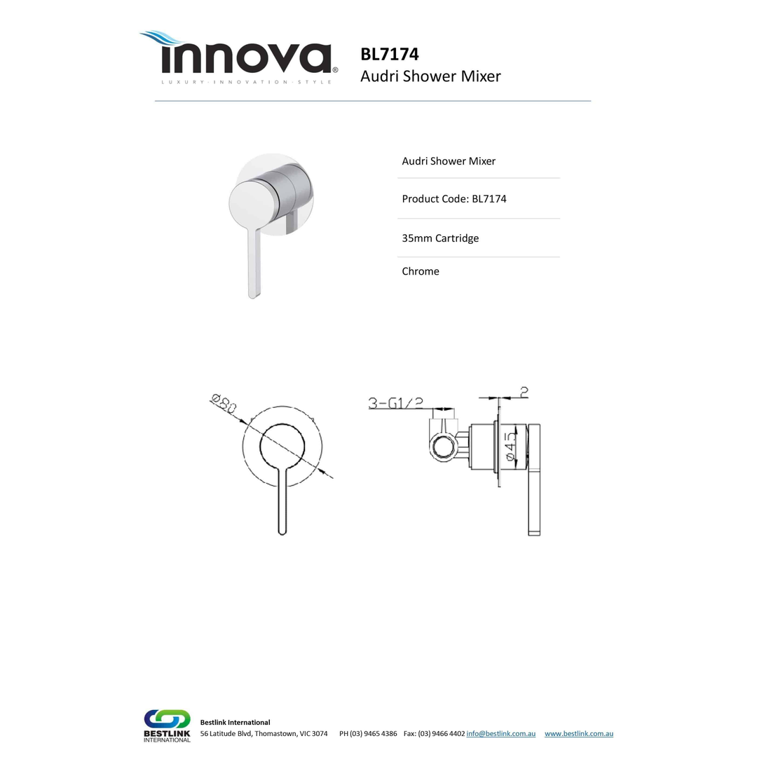 Audri Shower Mixer Round Plate