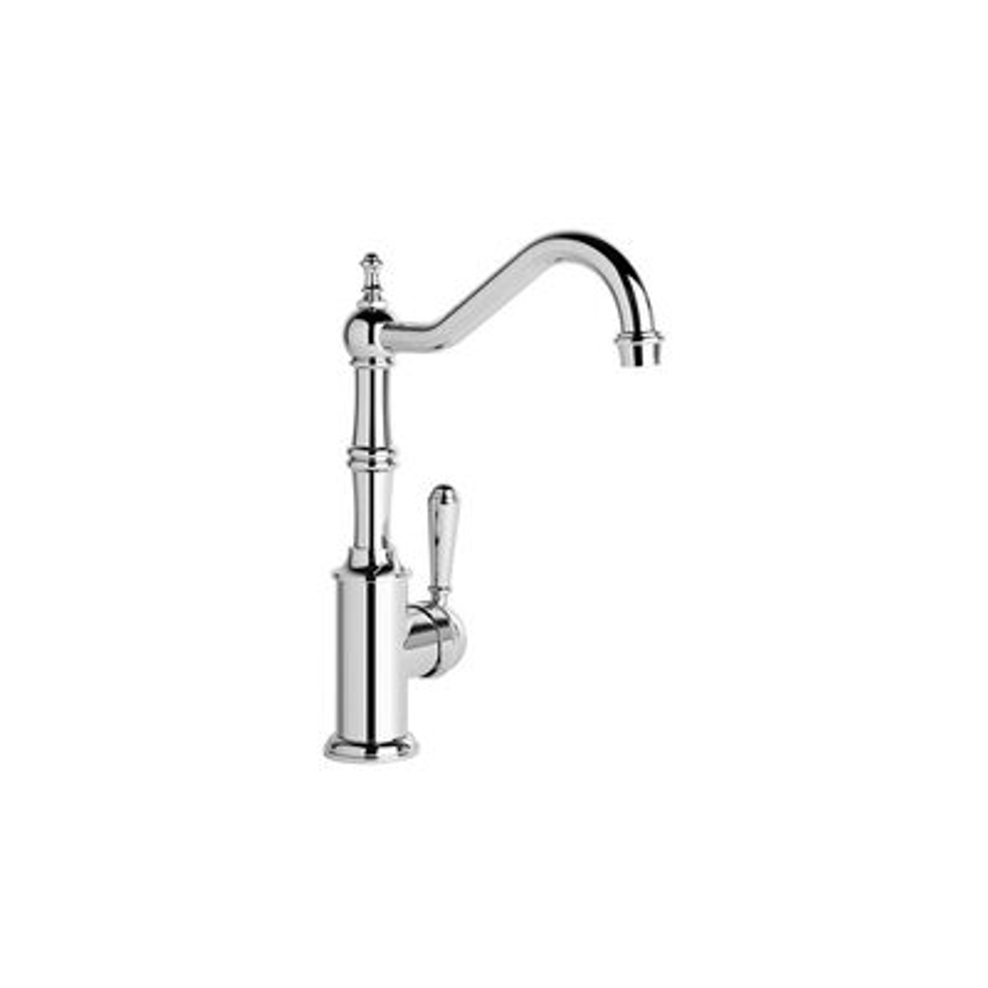 Brodware Winslow Kitchen Mixer With White Porc Levers Chrome
