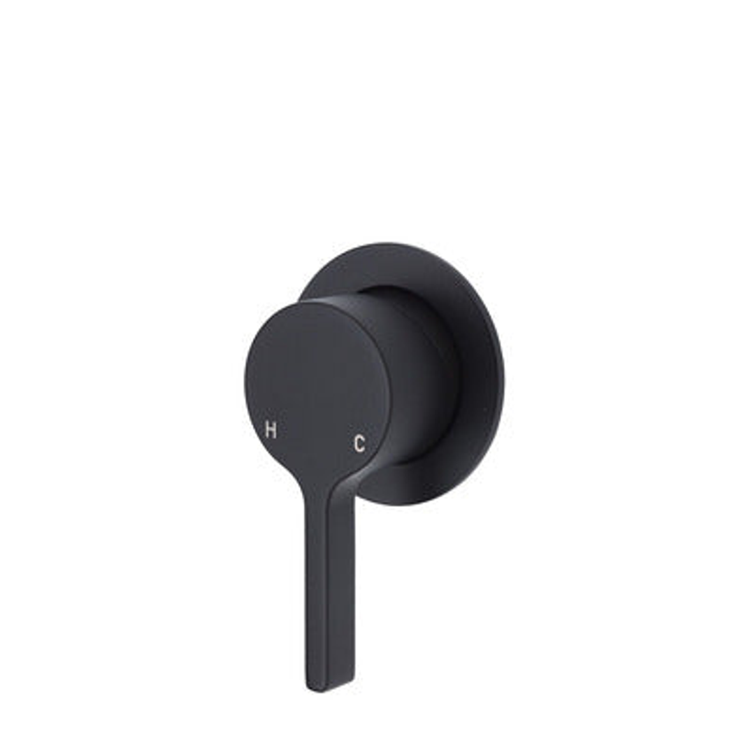 Fienza Sansa Wall Mixer Matte Black Small Round Matte Black Plate