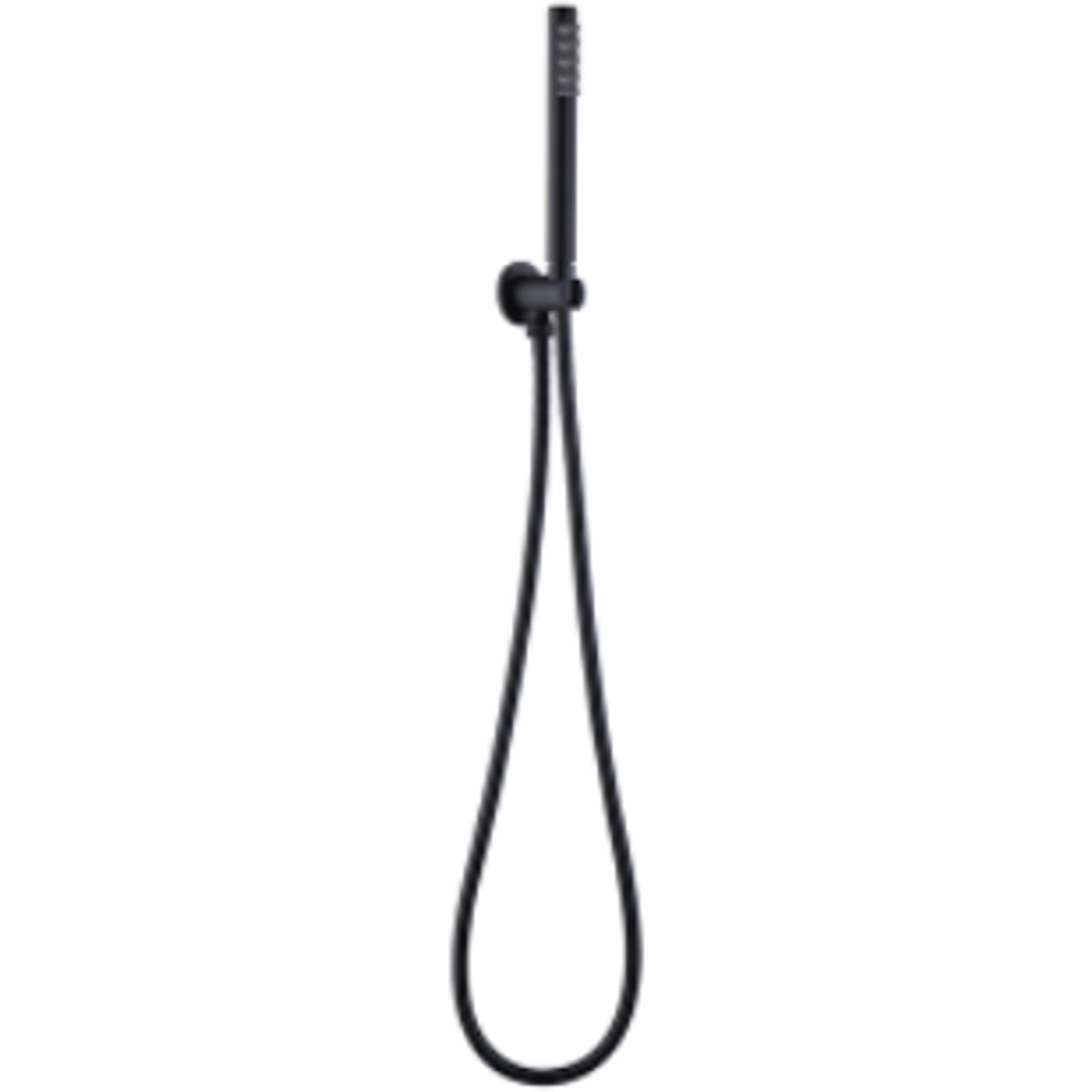 Bella Vista Round Hand Shower On Wall Outlet Bracket (Short) Black