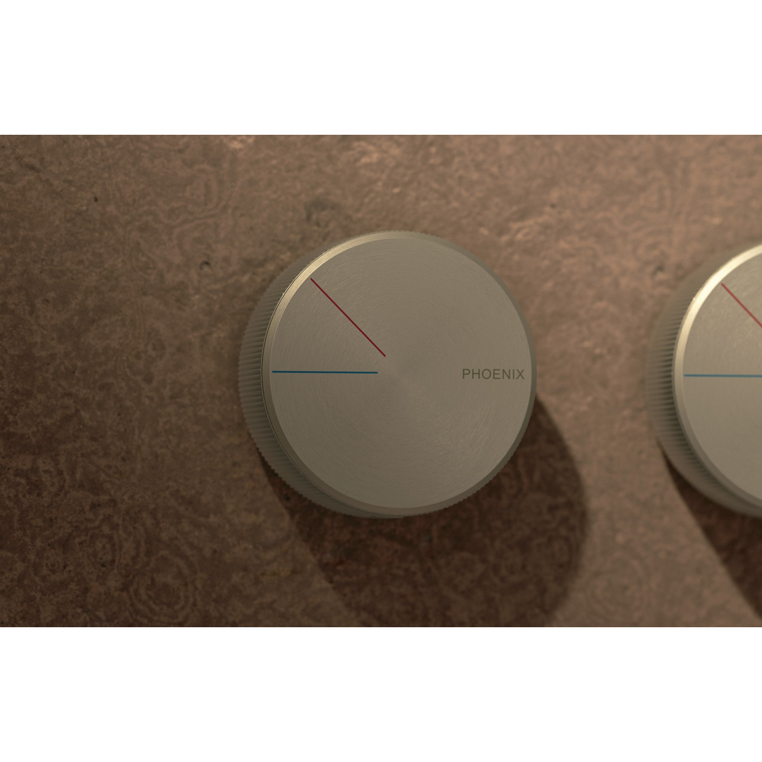 Phoenix Axia Twin Shower/Wall Mixer - Brushed Nickel