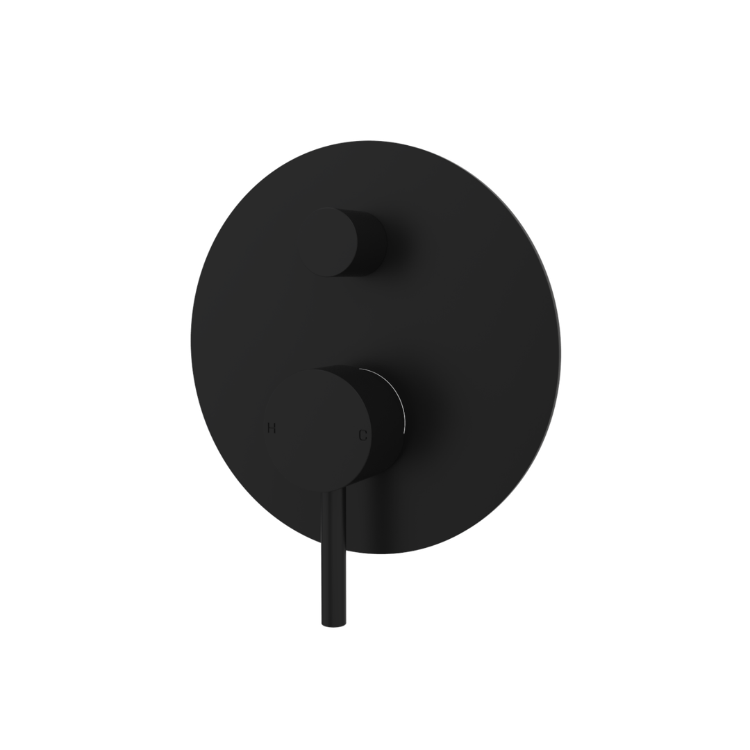 Par Lugano Divertor Mixer On Plate Matte Black