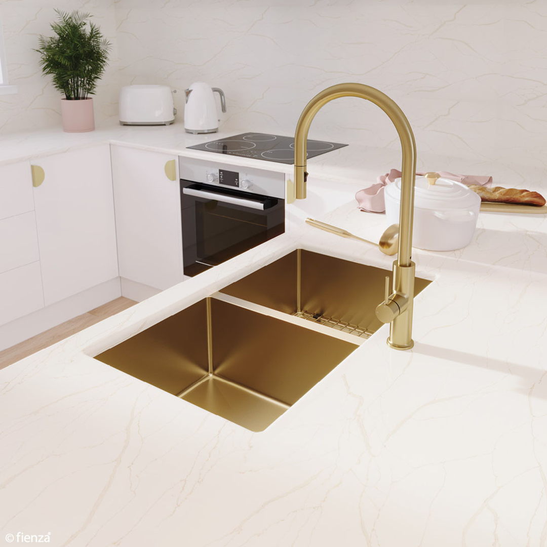 Fienza Hana 27L Sink Protector Pvd Rugged Brass