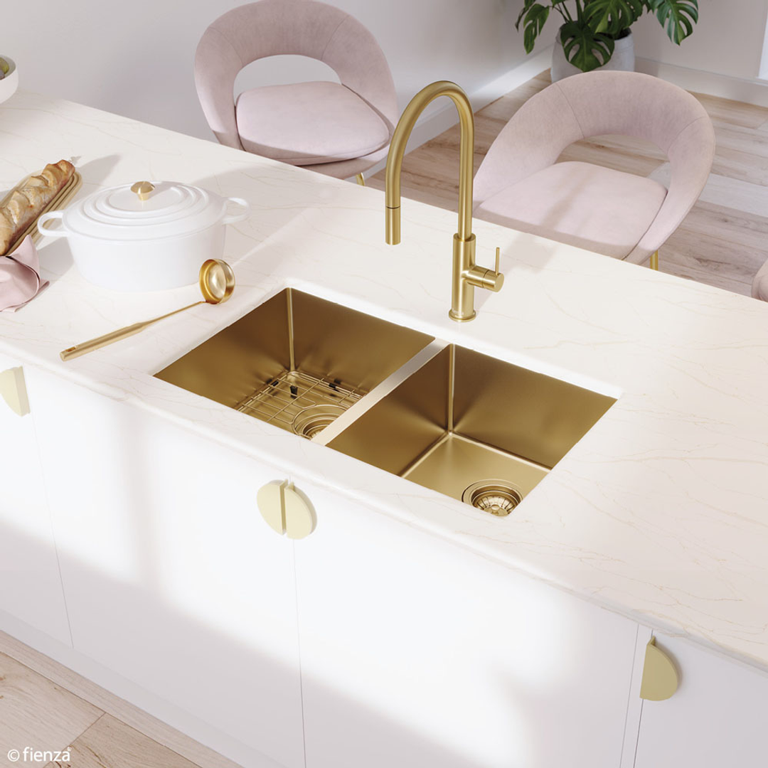 Fienza Hana 27L Sink Protector Pvd Rugged Brass
