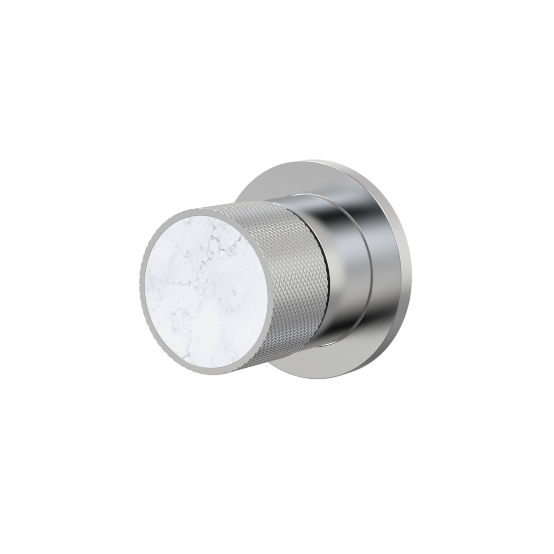 Par Idk Marble Wall Mixer Bath/Shower Bianco Marble Brushed Chrome