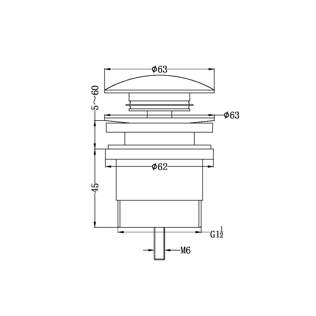 Nero Universal Pop-Up Waste Matte White (NRA706MW)