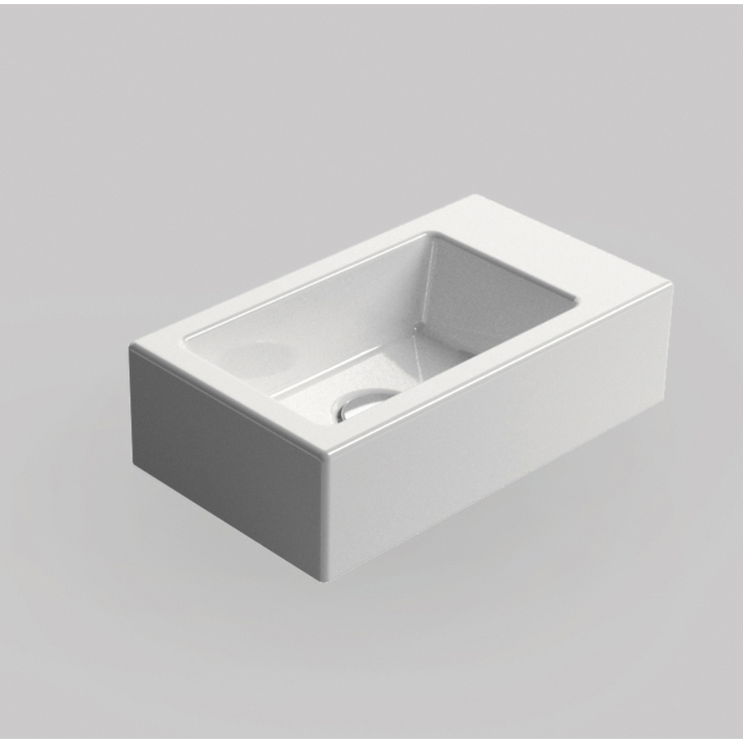 ASTRA WALKER ELM WALL MOUNTED WASHBASIN 40X23CM 0 Tap Hole WHITE