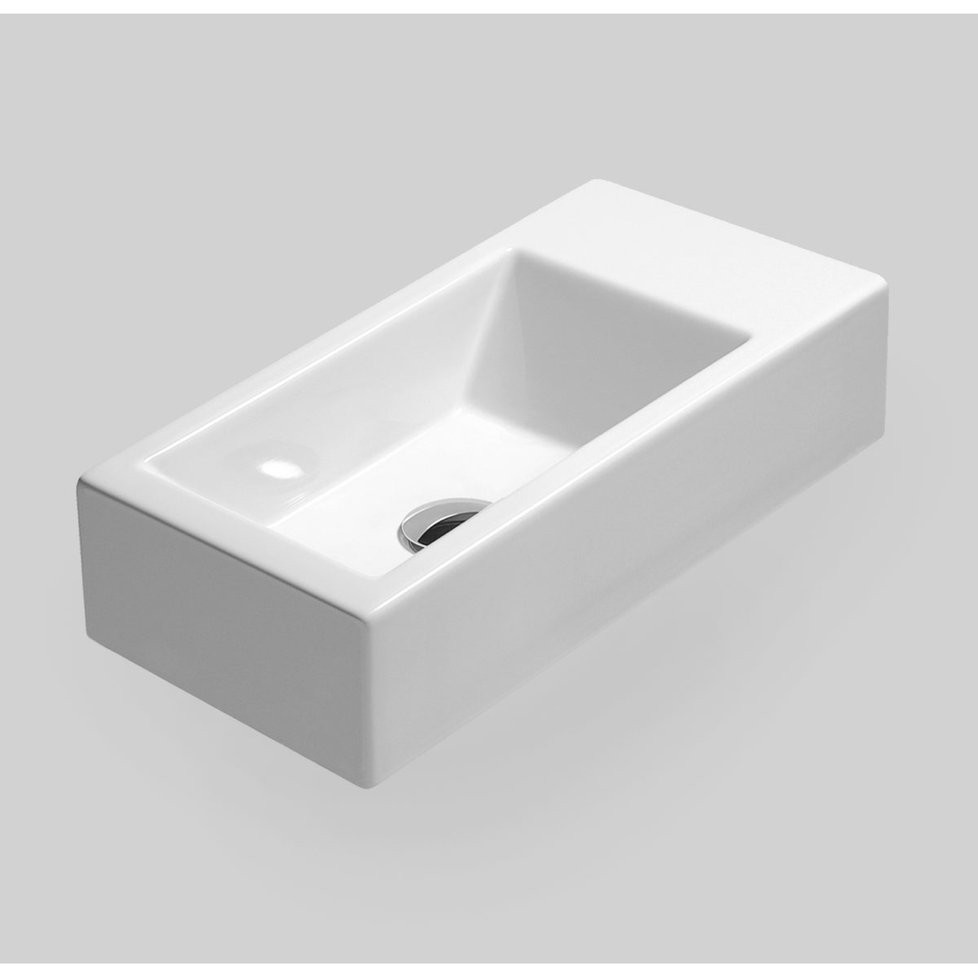ASTRA WALKER ELM WALL MOUNTED WASHBASIN 50X25CM 0 Tap Hole WHITE