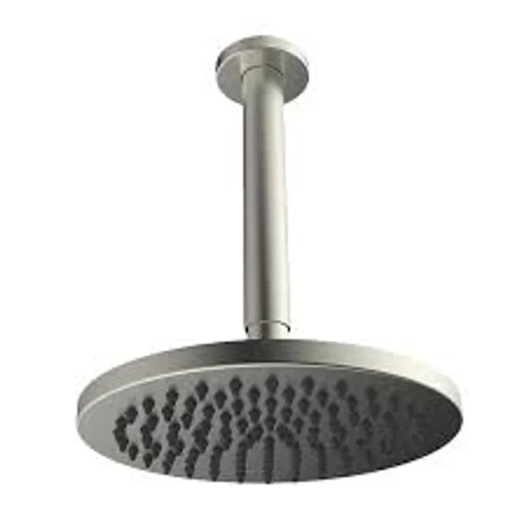 Abey Gareth Ashton 200mm Drop Vertical Overhead Shower Brushed Nickel - Burdens Plumbing
