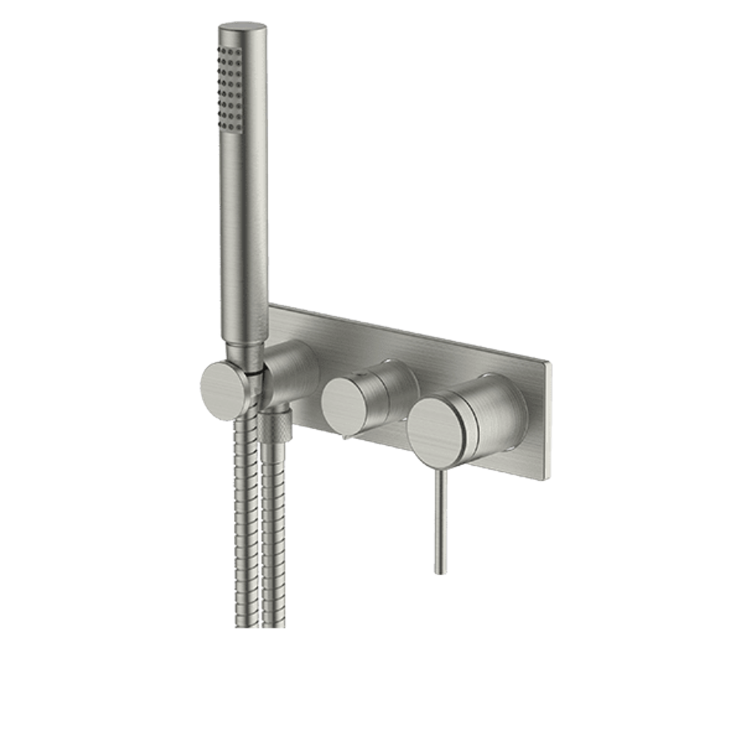 Abey Poco 3 Hole Bath / Shower Set Brushed Nickel 6Bs-Ws-Bn