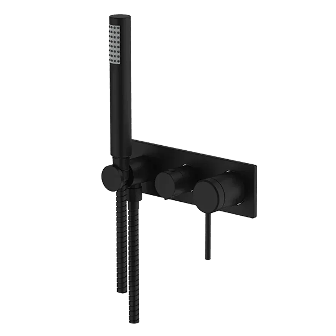 Abey Poco 3 Hole Bath / Shower Set Black 6Bs-Ws-B - Burdens Plumbing