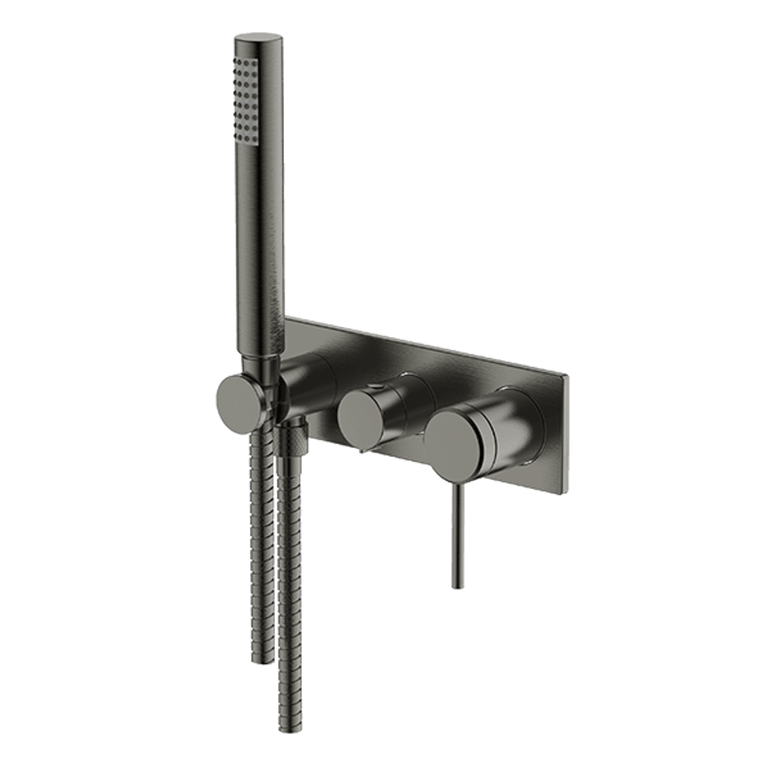 Abey Poco 3 Hole Bath / Shower Set Gun Metal 6Bs-Ws-Gm