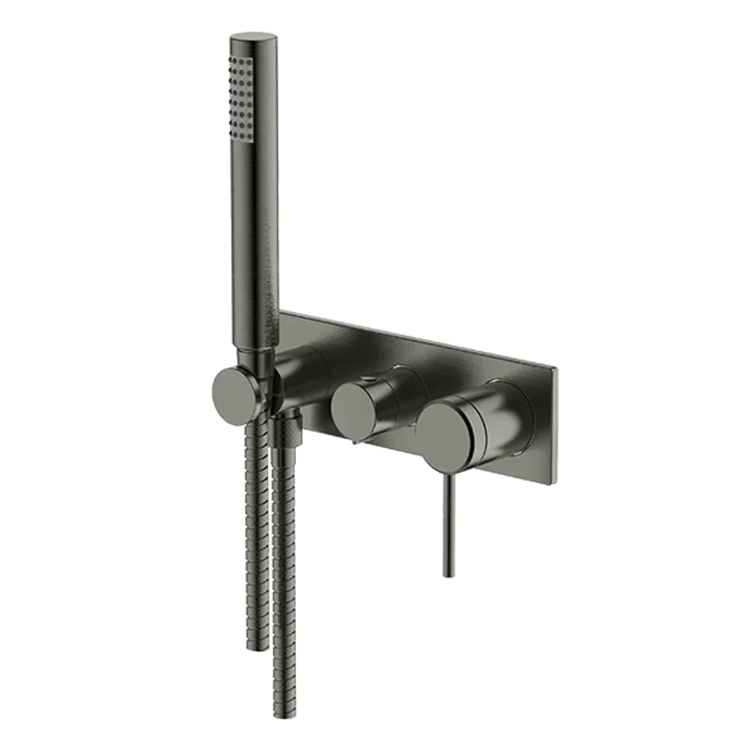 Abey Poco 3 Hole Bath / Shower Set Gun Metal 6Bs-Ws-Gm - Burdens Plumbing